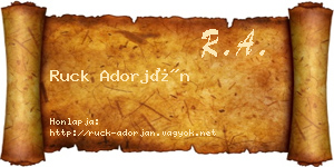 Ruck Adorján névjegykártya